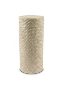 Handvävd urna av vass - beige