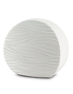 Urna i keramik 'Mjuka vågor' vit