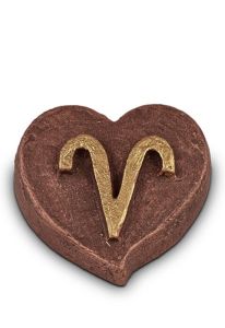 Hjärtformad miniurna med stjärntecken, välj bland 12 tecken