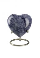 Mini urna hjärta 'Elegance' i lila naturstenslook (med behållare)