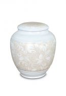 Miniurna i porslin 'Classica' med beige blommotiv