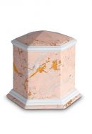 Miniurna i porslin 'Esagono' | Rosa marmormotiv