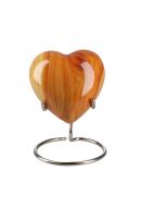 Mini urna hjärta 'Elegance' med träådring (med behållare)