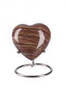 Mini urna hjärta 'Elegance' trälook (med behållare)
