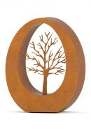Rostfritt stål urna 'Oval tree