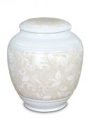 Porslinsurna 'Classica' med beige blommotiv