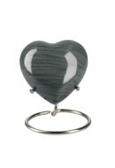 Modern mini urna hjärta 'Elegance' med trälook (med behållare)