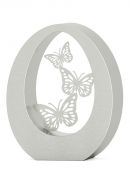 Rostfritt stål urna Oval butterfly