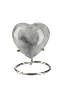 Mini urna hjärta 'Elegance' i grå naturstenslook (med behållare)