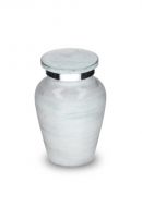 Modern liten urna 'Elegance' i vit-grå naturstenslook